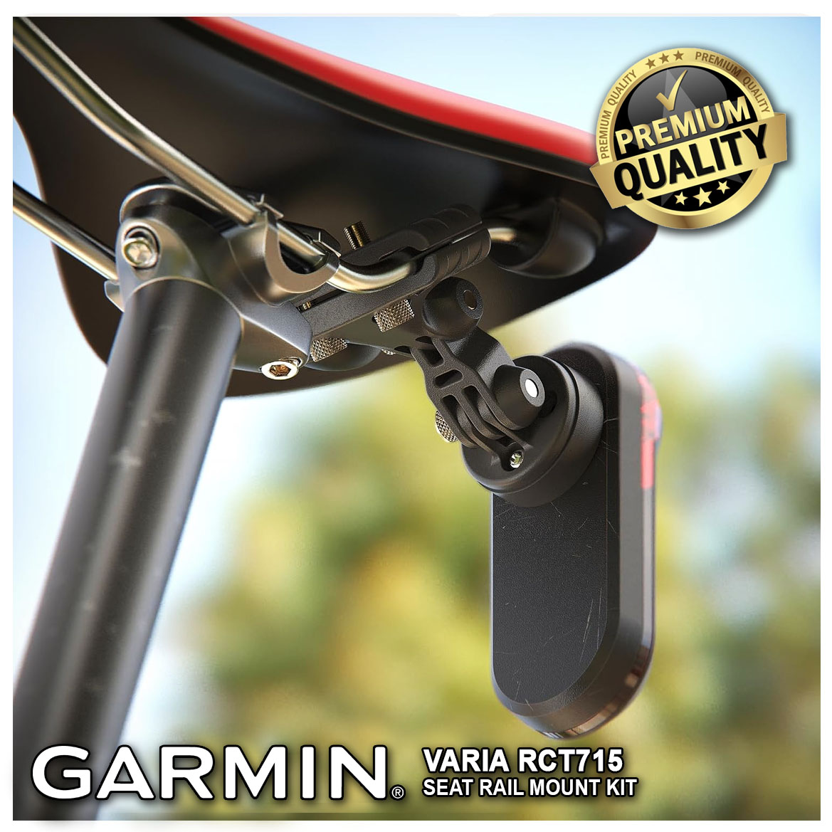 GARMIN RCT 715 Varia Rear Light Camera Cycling Light Saddle Seat Mount ...
