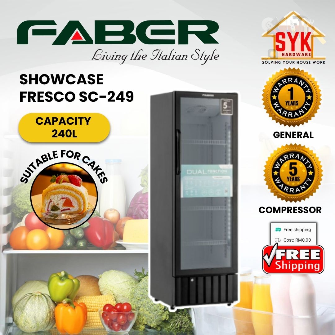 SYK Free Shipping Faber Showcase Fresco Chiller Fridge 1 Door SC199 ...