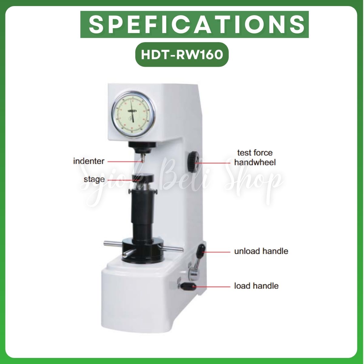 INSIZE MANUAL ROCKWELL HARDNESS TESTER (BASIC TYPE) INSIZE HDT-RW160 ...