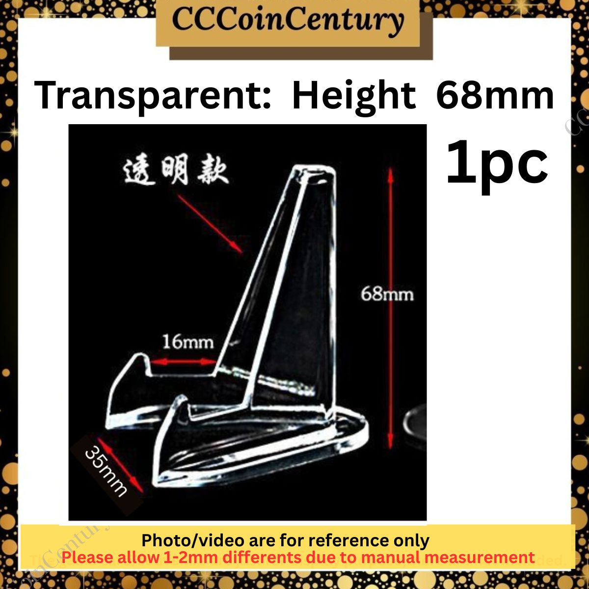 【IN STOCK KL】Triangle Display Stand Collectibles Coin/Clear' Black ...