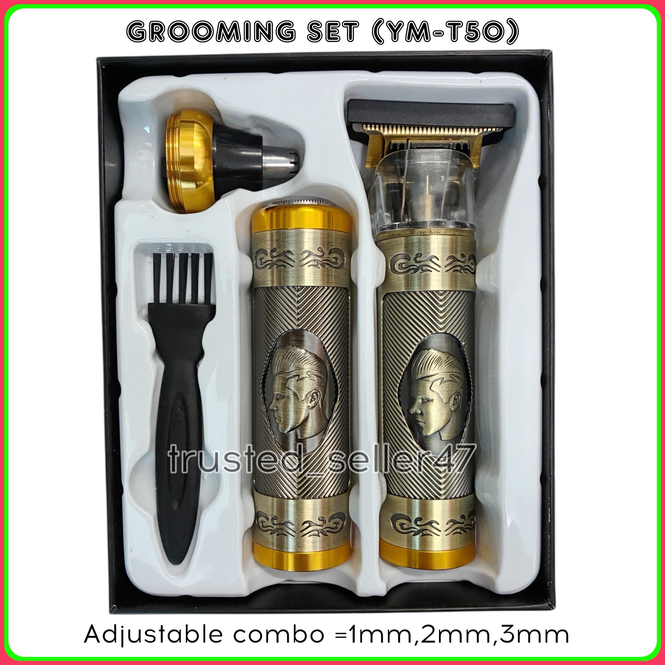 YM-T50 3 in 1 Grooming Set Rechargeable Hair Trimmer Hair Cutter ...
