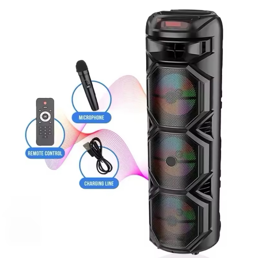 Wireless Bluetooth DJ Karaoke Speaker ZQS8301 RGB Lights,Mic & Powerful ...
