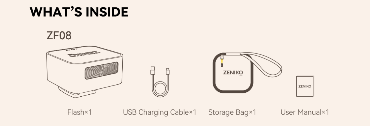 Zeniko ZF08 Flash Universale Con Attacco A Slitta – Leggero E Ricaricabile