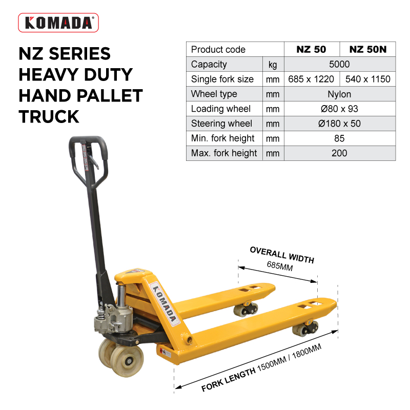TTF RACK™ NZ Series Heavy Duty Jek Tangan Hand Pallet Truck | 5000KG ...