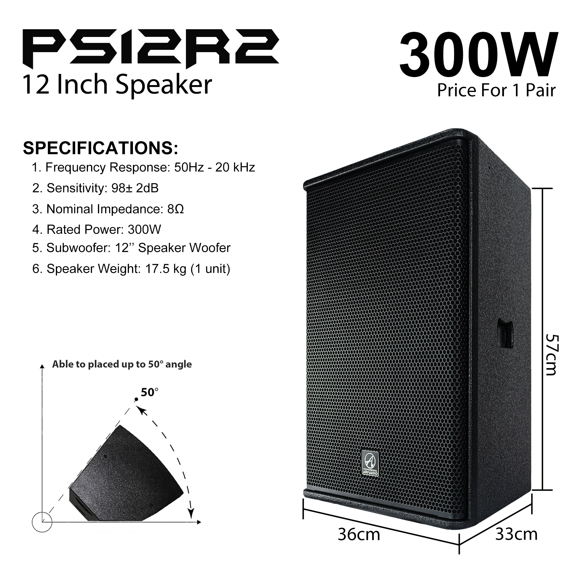 AmpAudio 10/12/15 Inch Speaker PA System Speaker PA System Outdoor ...