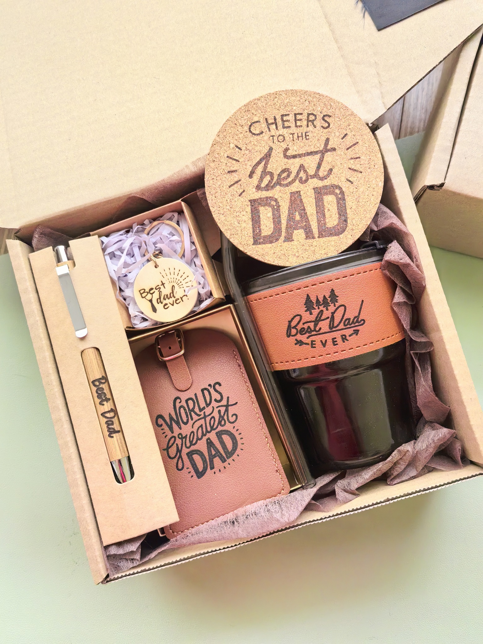 Father's Day Gift Set Hadiah Hari Bapa Glass Mug Travel Tag Pen ...
