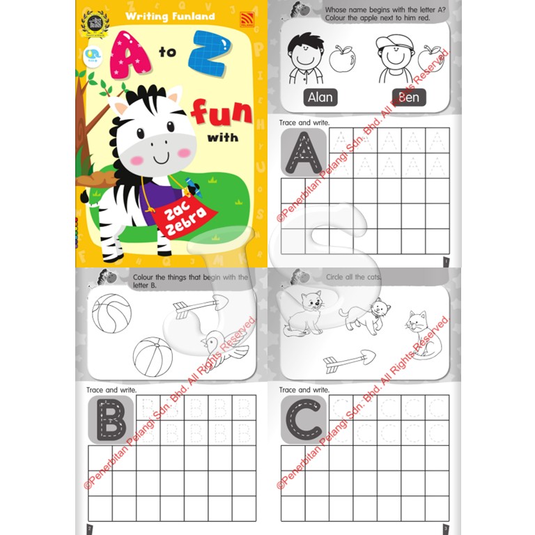 WRITING FUNLAND : a to z FUN WITH LOU LION | ZAC ZEBRA & 1 TO 10 FUN ...