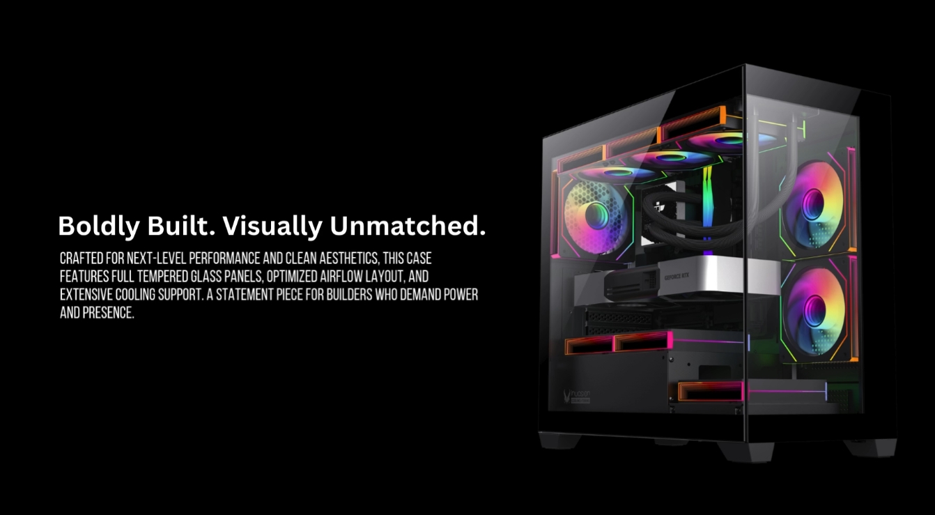 INVASION M-ATX L-1000 TG GAMING CASE WITH FULL TEMPERED GLASS PANELS ...
