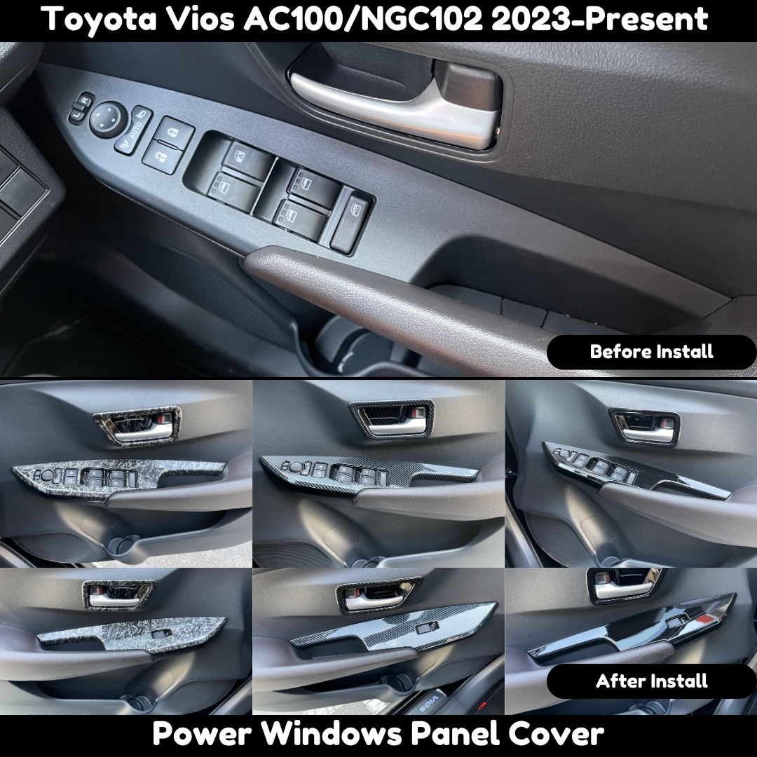 Toyota Vios NGC102/AC100 2023-2025+ Forged Carbon Trim&Glossy Black ...