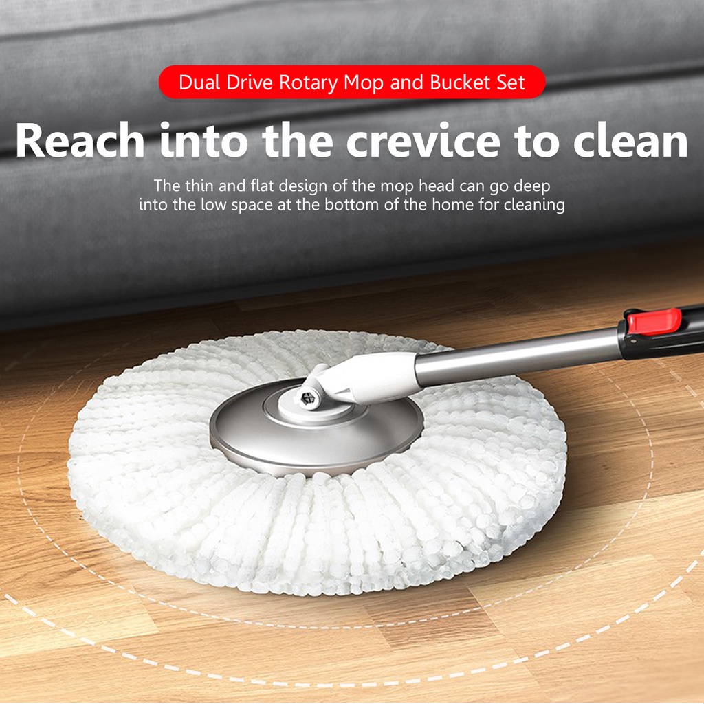 360° Rotating Spin Mop and Bucket Set – Lazy Mop with Microfiber Head ...