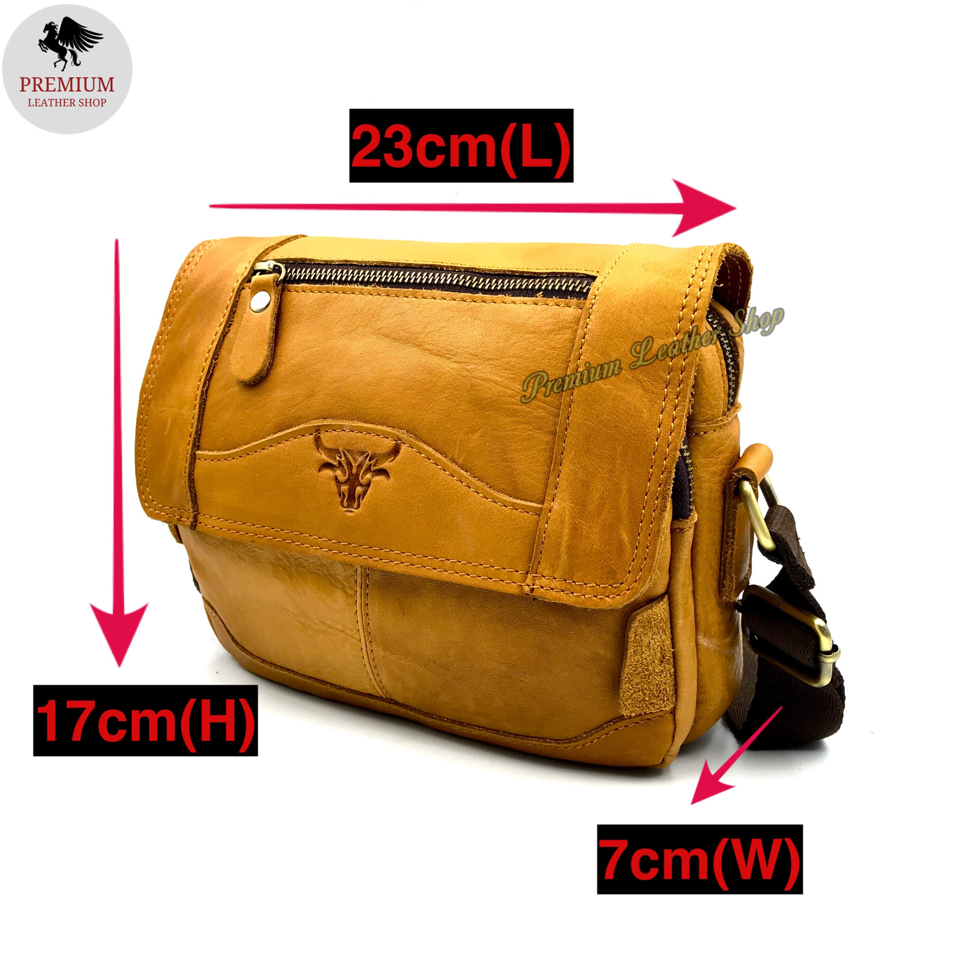 Rush Rider Full Cowhide Leather Long Sling Bag Men Shoulder Bag Cross ...