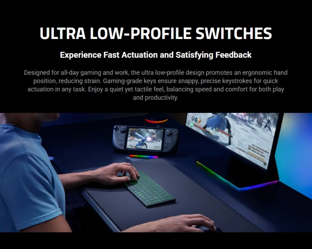 Razer Joro Portable Wireless Ultra Compact 75% RGB Gaming Keyboard ...