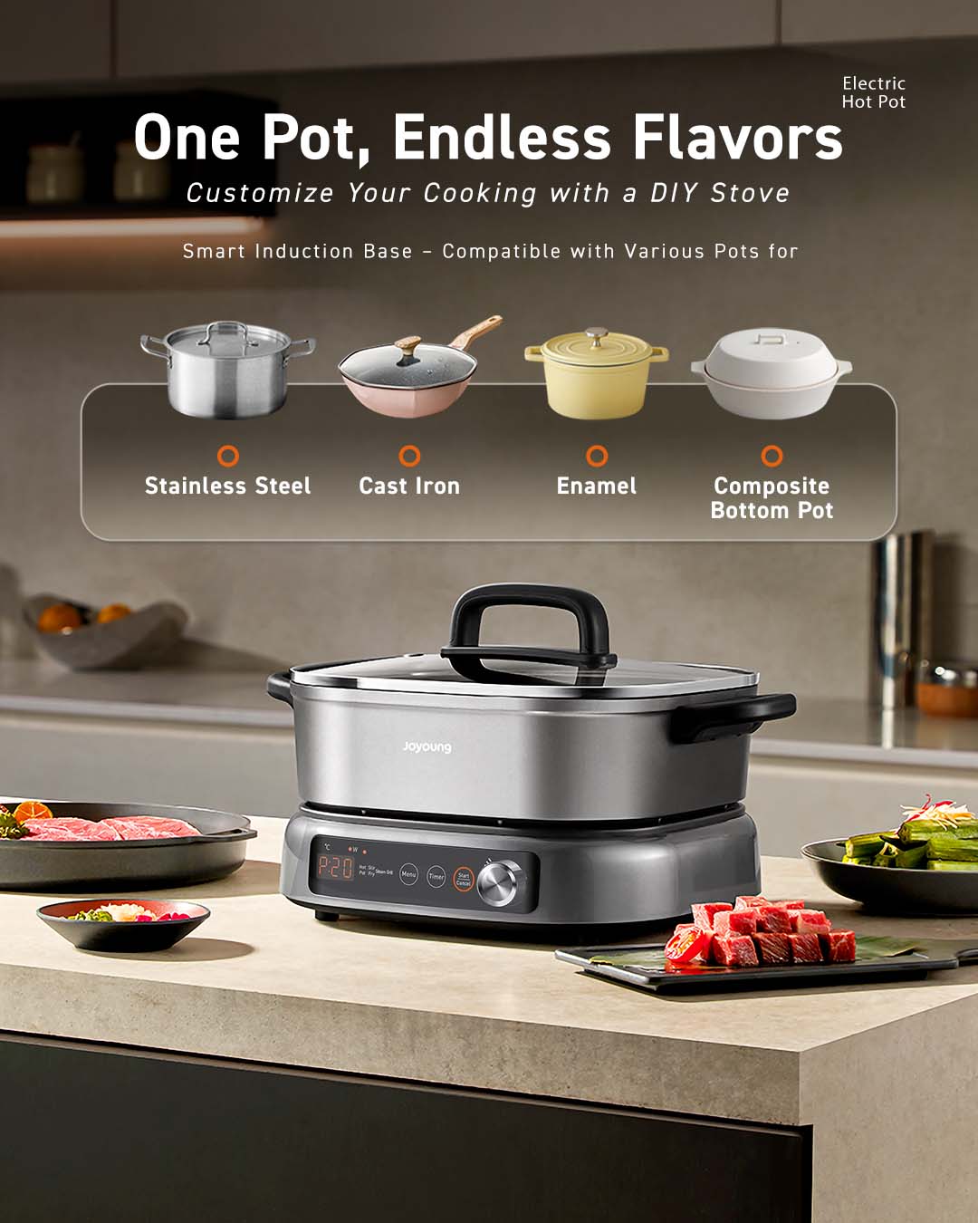 Joyoung IH Electromagnetic Multicooker Hot Pot (6L) JMC-6IH55