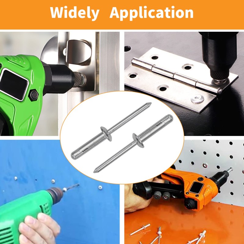 100Pcs Trifold Rivets Aluminum Alloy Folding Blind Rivets for Soft or ...