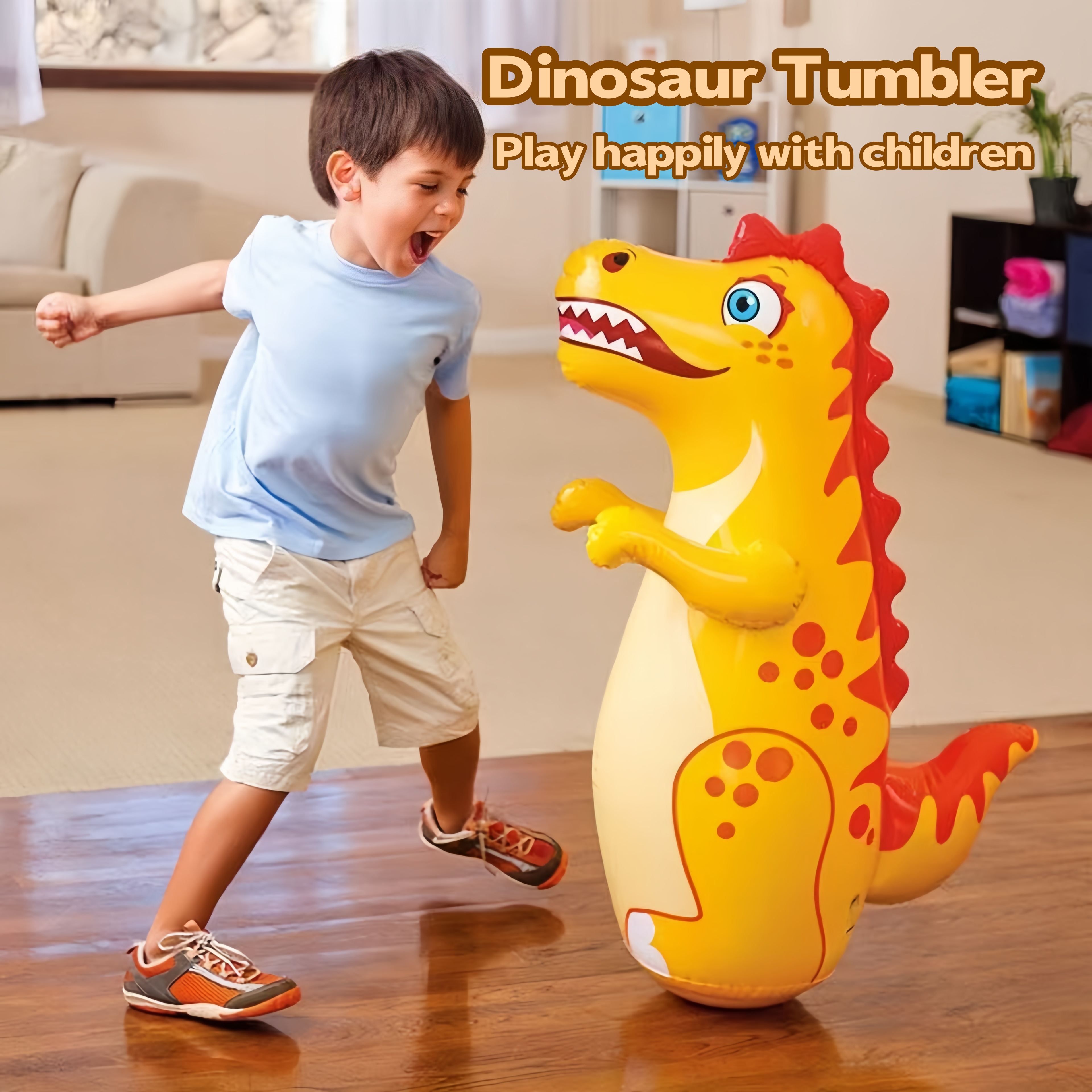 [Hot] Inflatable Dino Punch Toy / Wobbly Rock & Return Action / Kids ...