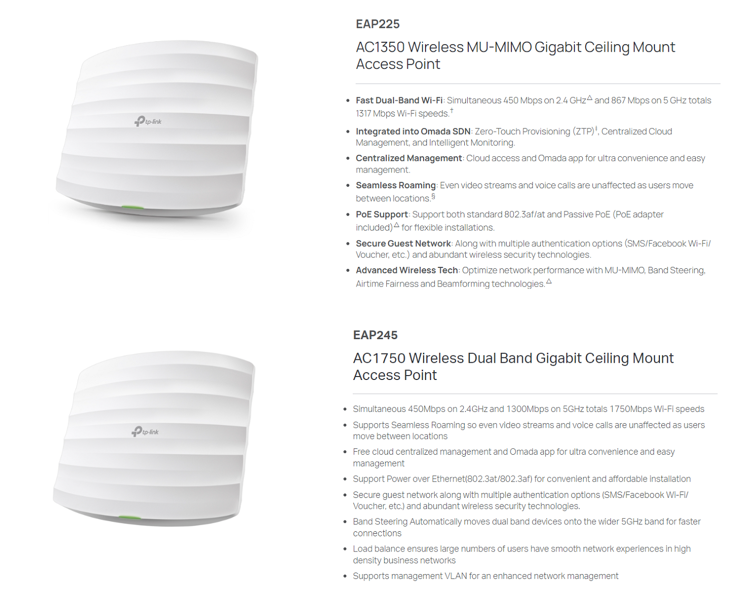 TP-LINK EAP110 300MBPS / EAP115 300MBPS / EAP225 AC1350 / EAP245 AC1750 ...