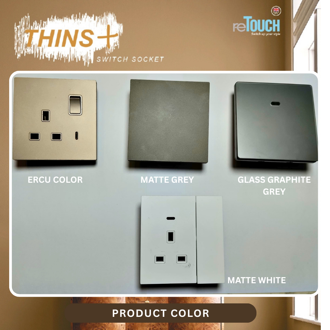 Retouch Thins+ Wall Switch Socket Design Door Bell Plug 13A 20A Suis ...