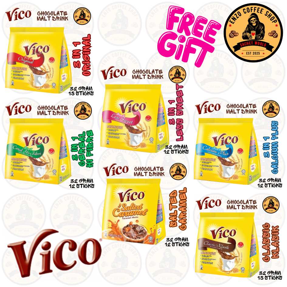 VICO 💞 3IN1 NUTRITIOUS CEREAL MALT CHOCOLATE DRINK PACK ORIGINAL LESS ...