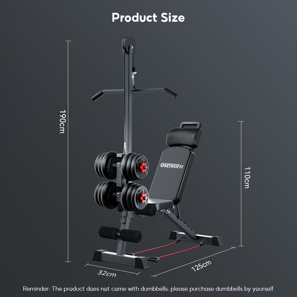 OneTwoFit Multi-function Dumbbell Bench Pull Down Trainning Machine ...