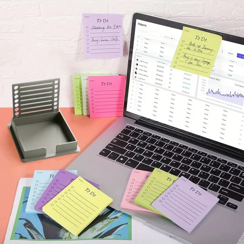 INS Simplicity 2-in-1 Sticky Notes Holder & Stencil Template To-do List ...