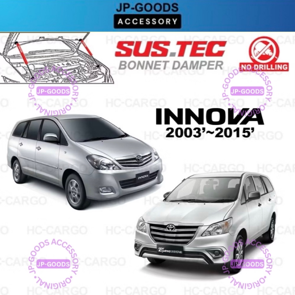 Toyota Innova 2003 - 2015 Sustec Front Hood Damper Bonnet Gas Lifter ...