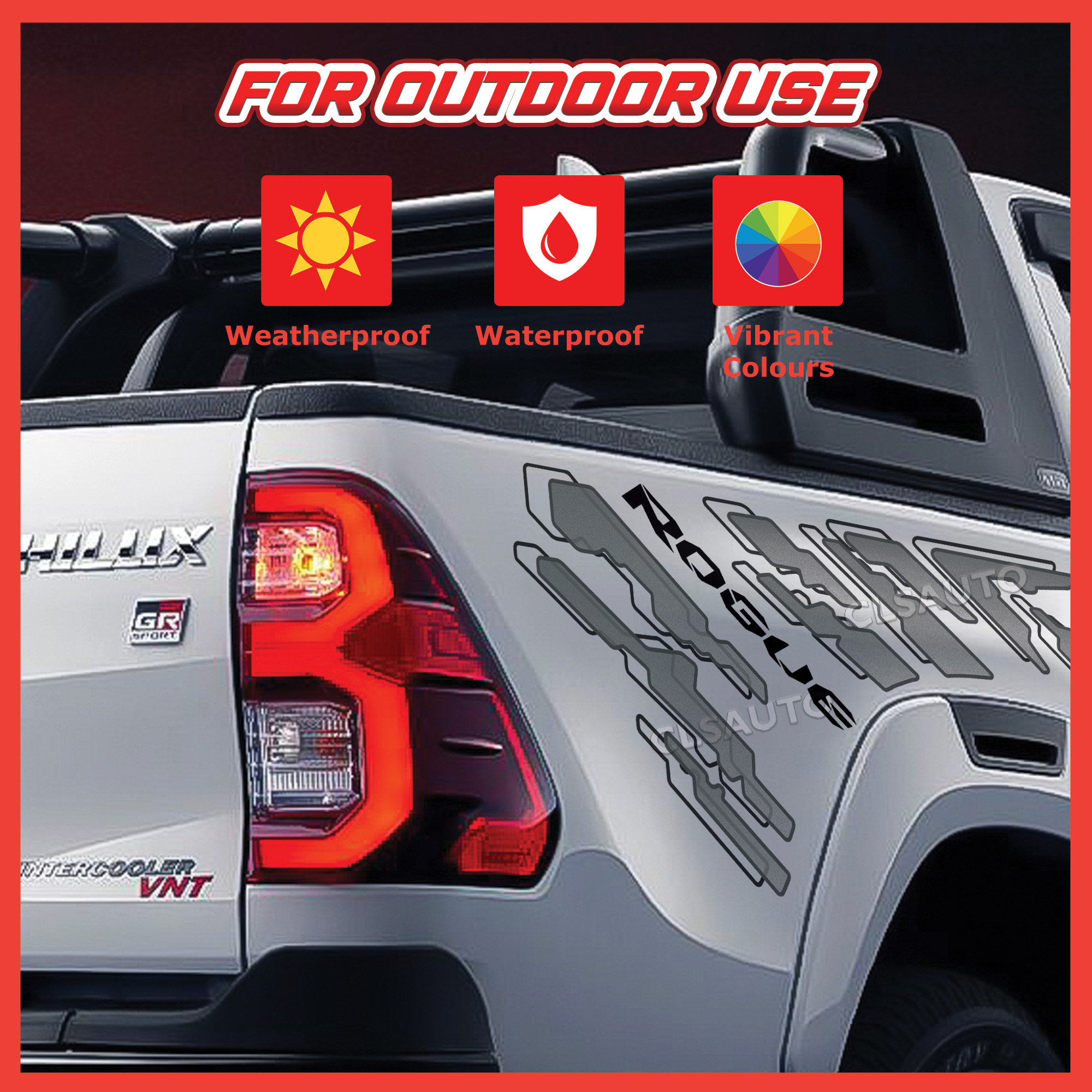 Toyota Hilux Sticker Body Car Side Lining (Part 2) Rogue Revo Vigo ...
