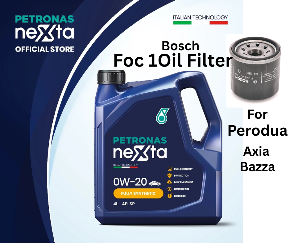 PETRONAS NEXTA 0W20 SP Fully Synthetic Engine Oil (4L)Foc 1Bosch Oil ...