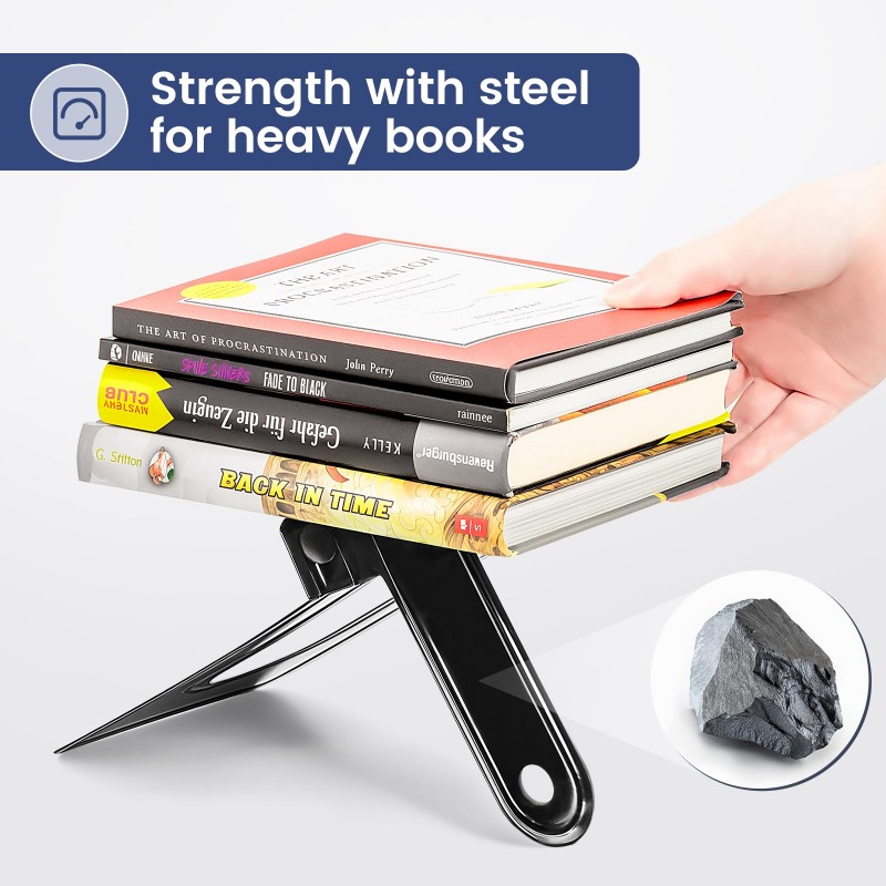 L Student Book Holder Metal Bookends Desktop Book Rack Rak buku logam ...