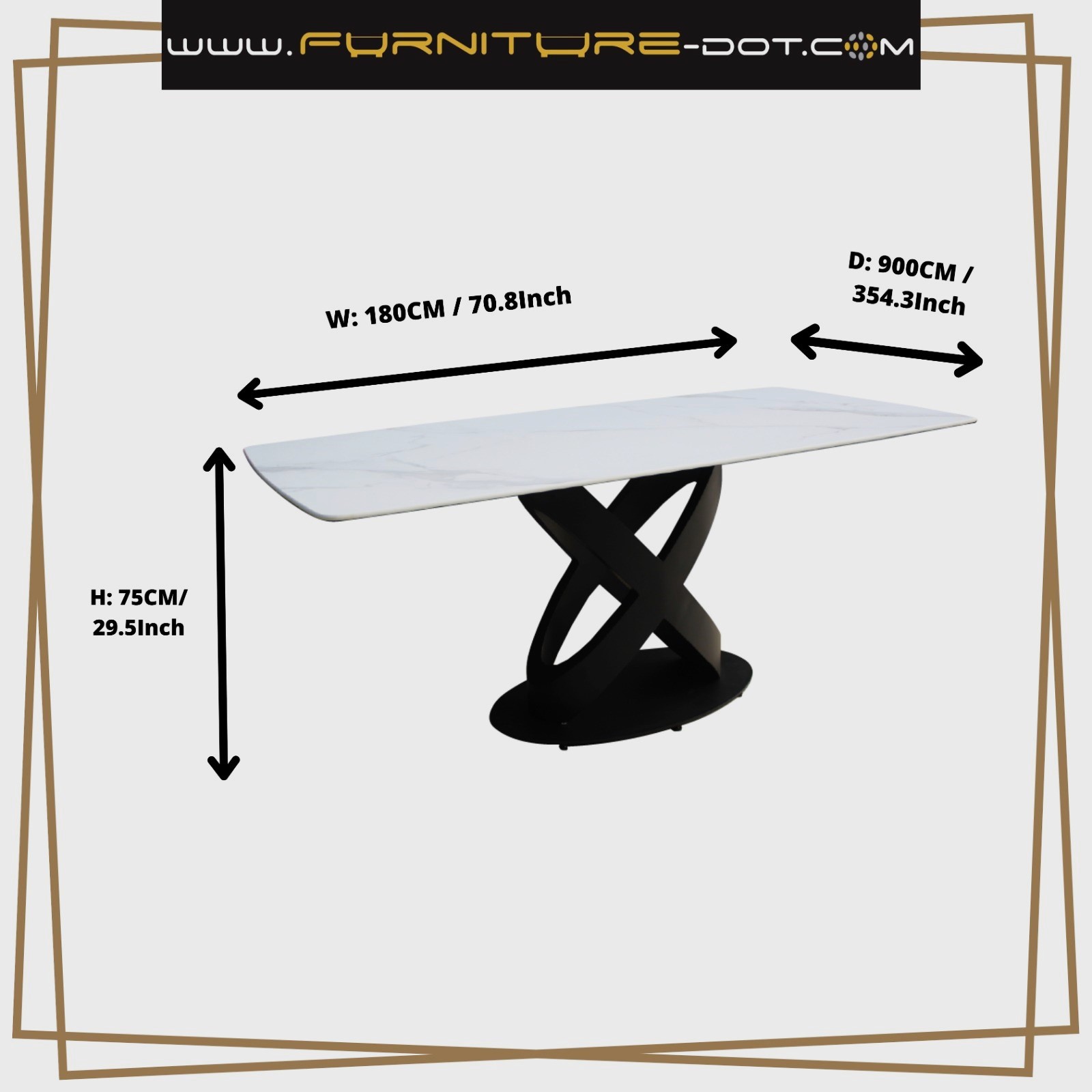 Xora Marble Dining Table / Olympic Leg 1.8M Sintered Stone Meeting ...