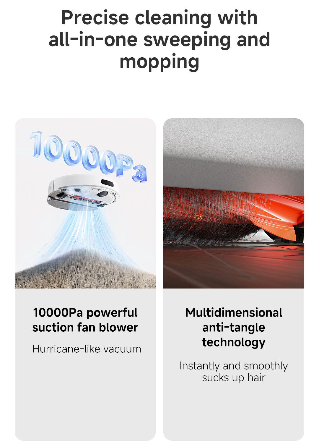 XIAOMI Aspirateur Robot H40,10000Pa Succión Robot Aspirateur