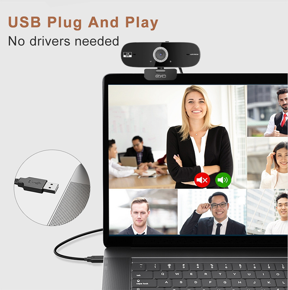 EYD PC02 2K Kamera Web 5 Megapiksel Pembiakan Warna Tinggi+Autofokus ...