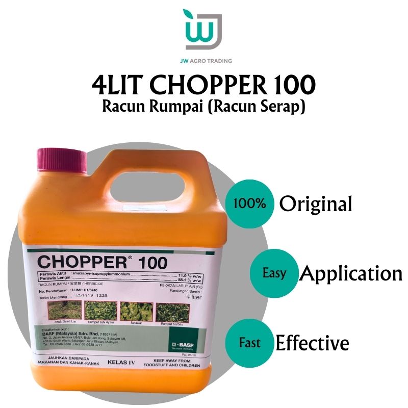 4 LIT BASF CHOPPER 100 | Racun Rumpai Kuat ( Racun Serap - untuk rotan ...
