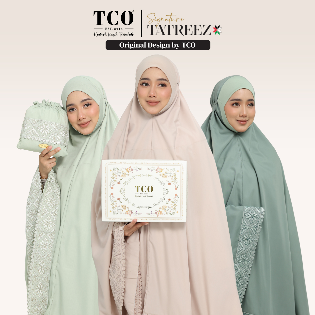 Telekung TCO Signature Tatreez - Exclusive Premium Lace Telekung ...