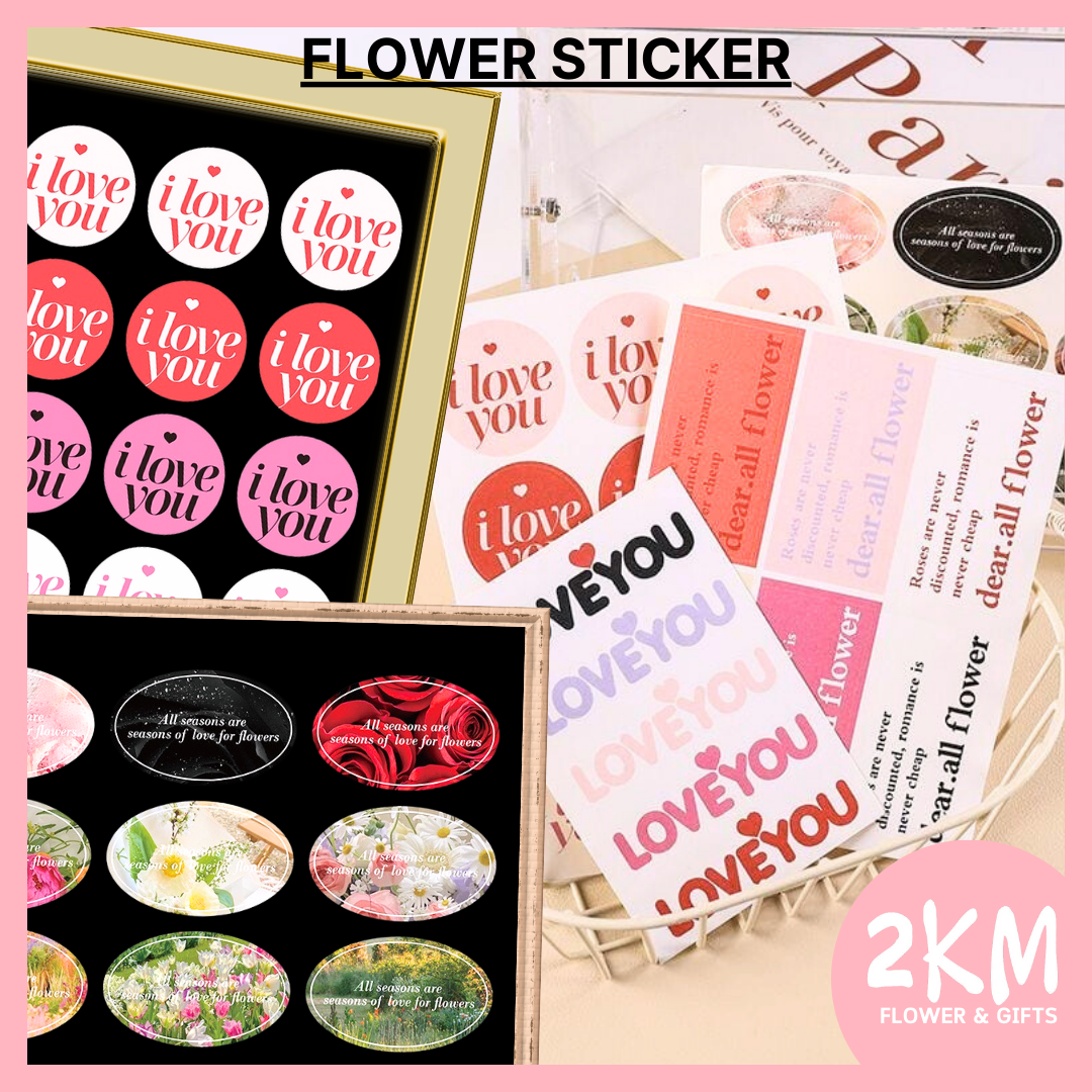 (5PCS) FLOWER STICKER Bouquet DIY Waterproof Stickers Label Scrapbook ...