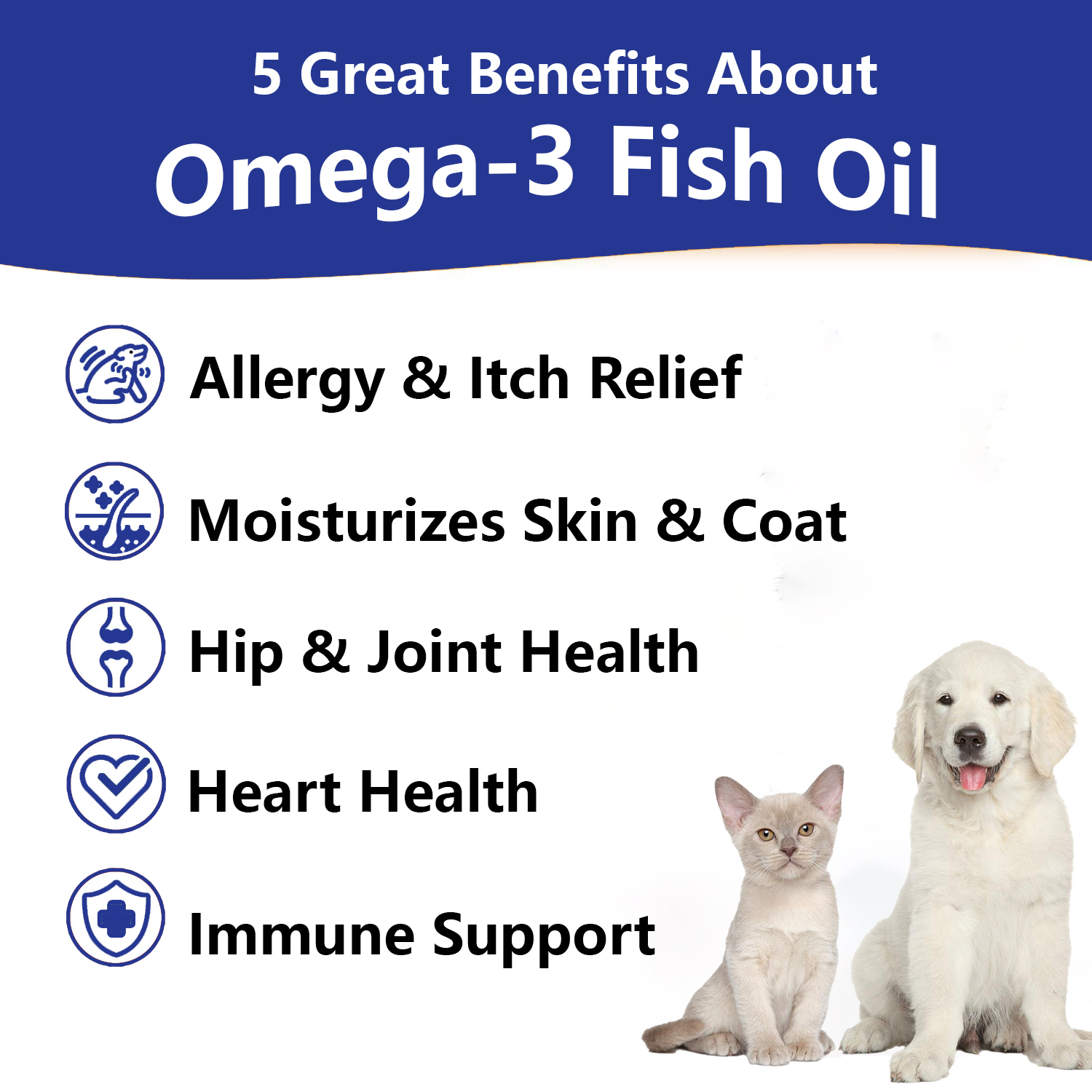 Popoo Omega 3 Fish Oil Capsule for Dog & Cat Pet Vitamin Supplement ...