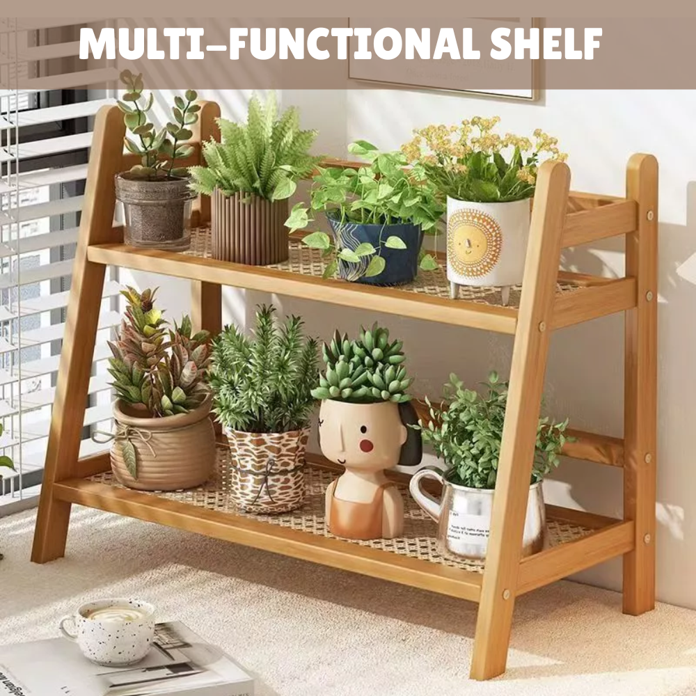 SAVF Japan Style Two-Tier Wooden Kitchen Storage Rack Table Rack Cup ...