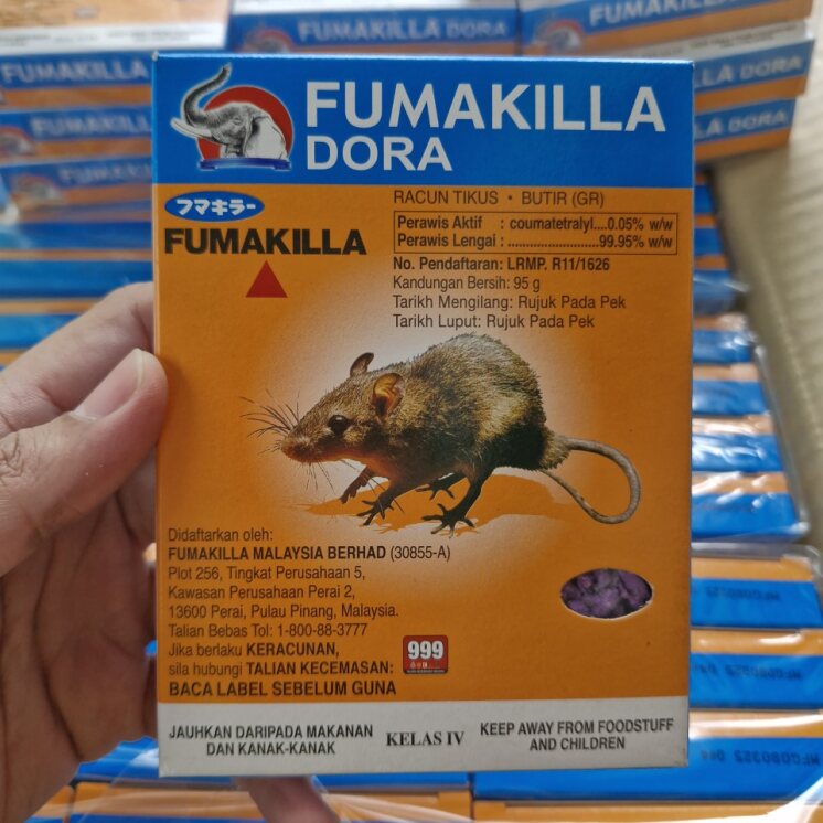 Effective Rat Mouse Mice Bait Racun Tikus 95g Fumakilla Dora ...