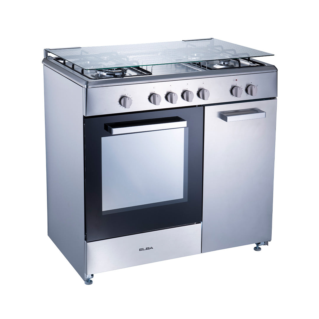 ELBA 4 Burners Free Standing Gas Cooker Stove With Grill 70L Electric ...