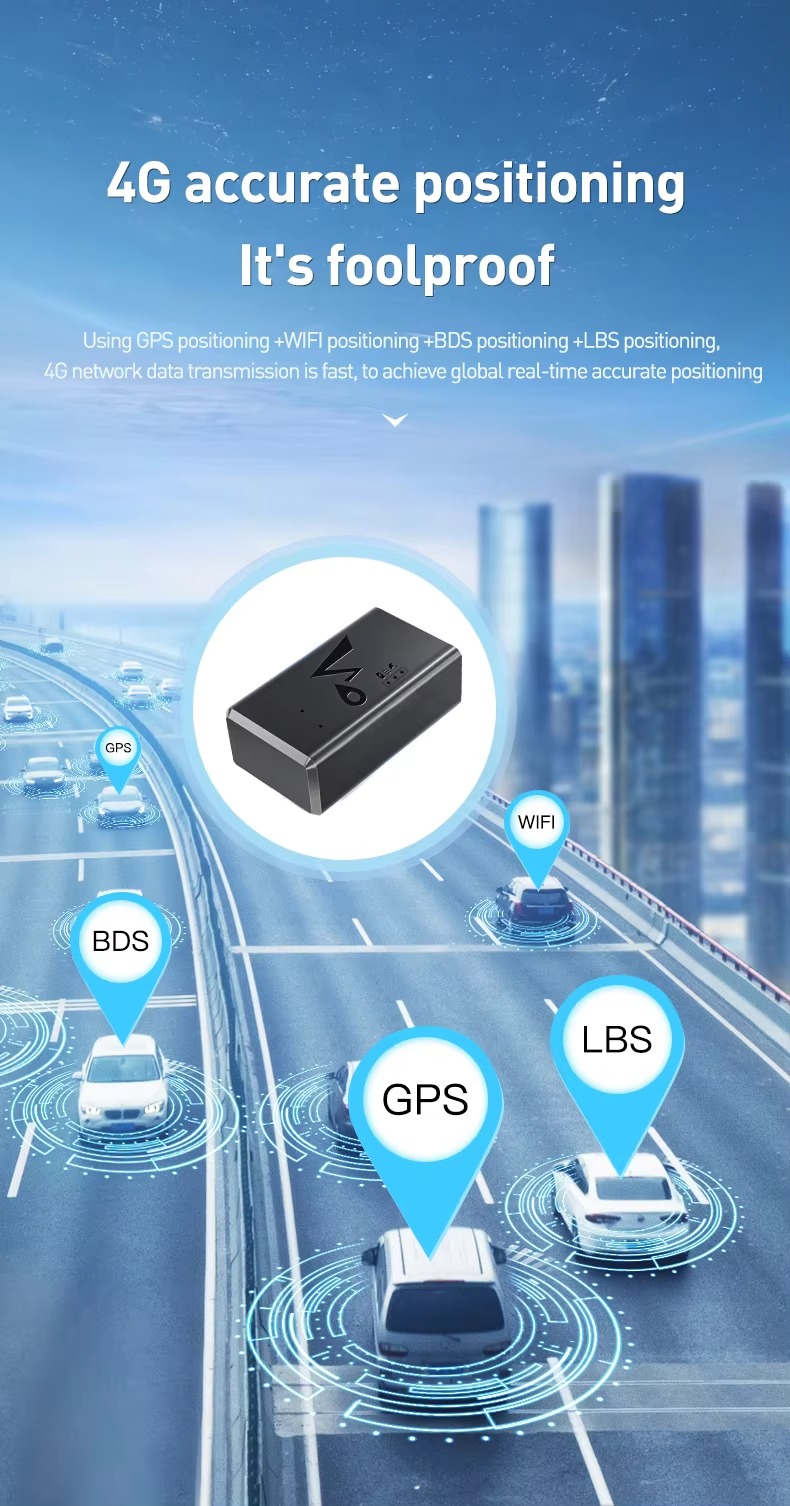QXGPS 4G Mini Portable GPS Tracker GPRS GSM Satellite Tracking Position ...