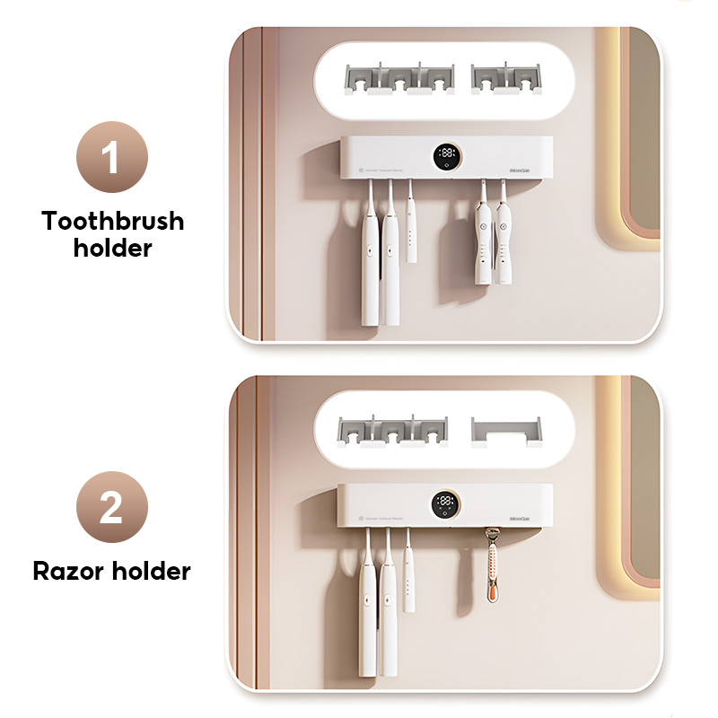 MeeGoo Toothbrush Sterilizer Smart Induction UV Timed Disinfection Wall ...