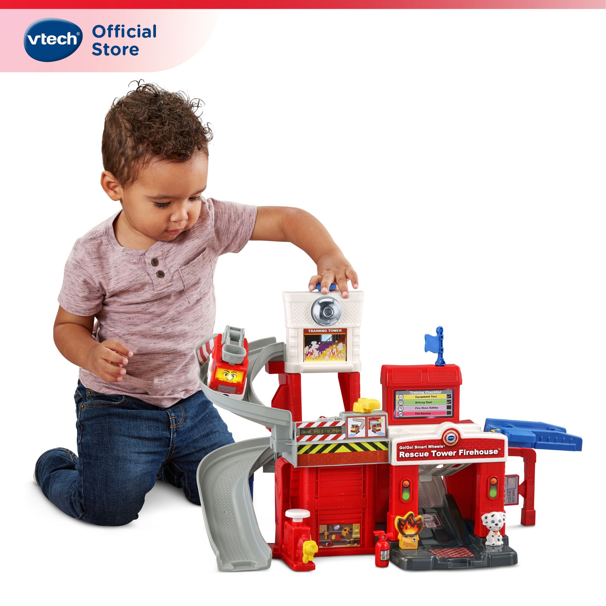 VTech Go! Go! Smart Wheels Rescue Tower Firehouse – Interactive Fire Truck Playset With Sounds & Ramp For Toddlers