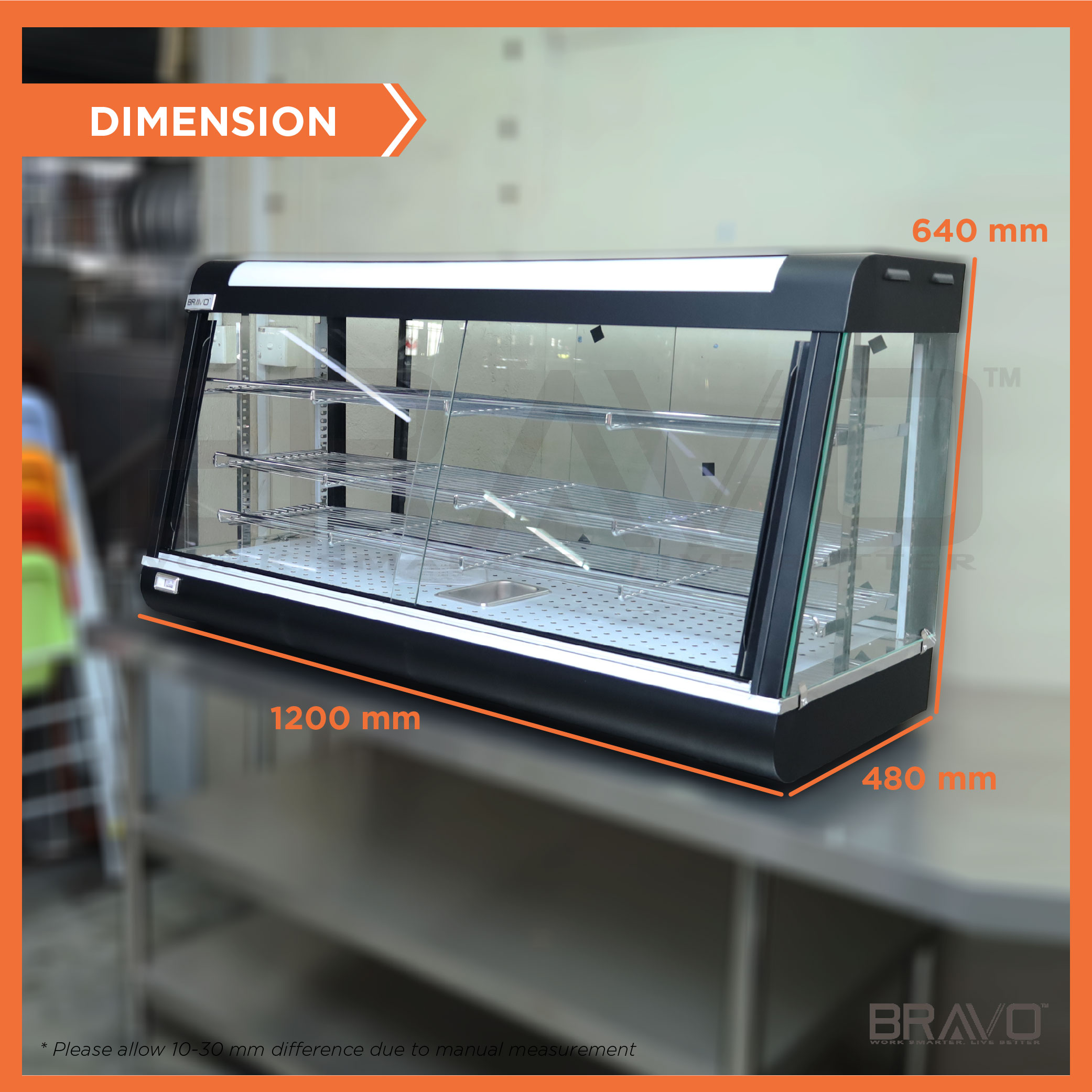 Commercial Food Warmer Display Pemanas Makanan Warmer Showcase Body ...