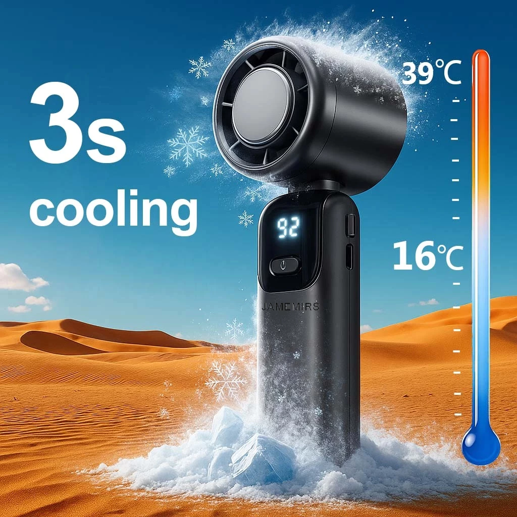 20000mAh Portable Fan Super Cooling, Foldable Desktop Fan with LED ...