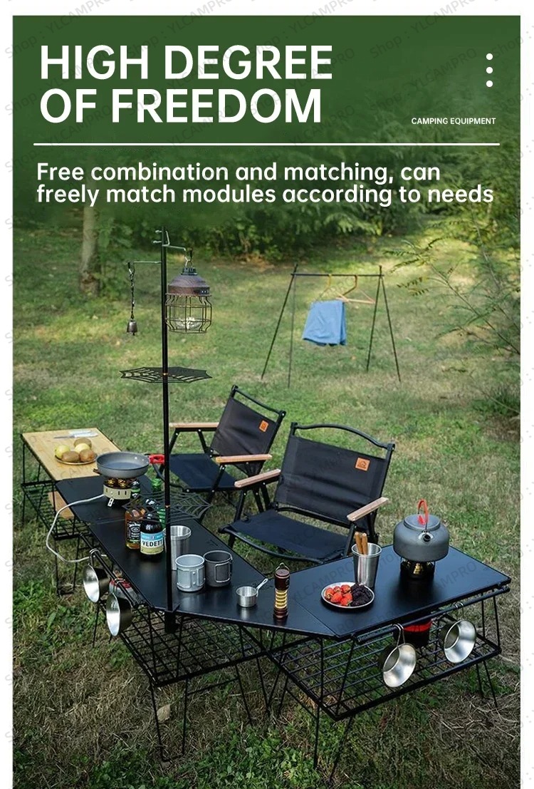 Outdoor Portable IGT Iron Steel Mesh Camping Rack Table Foldable ...