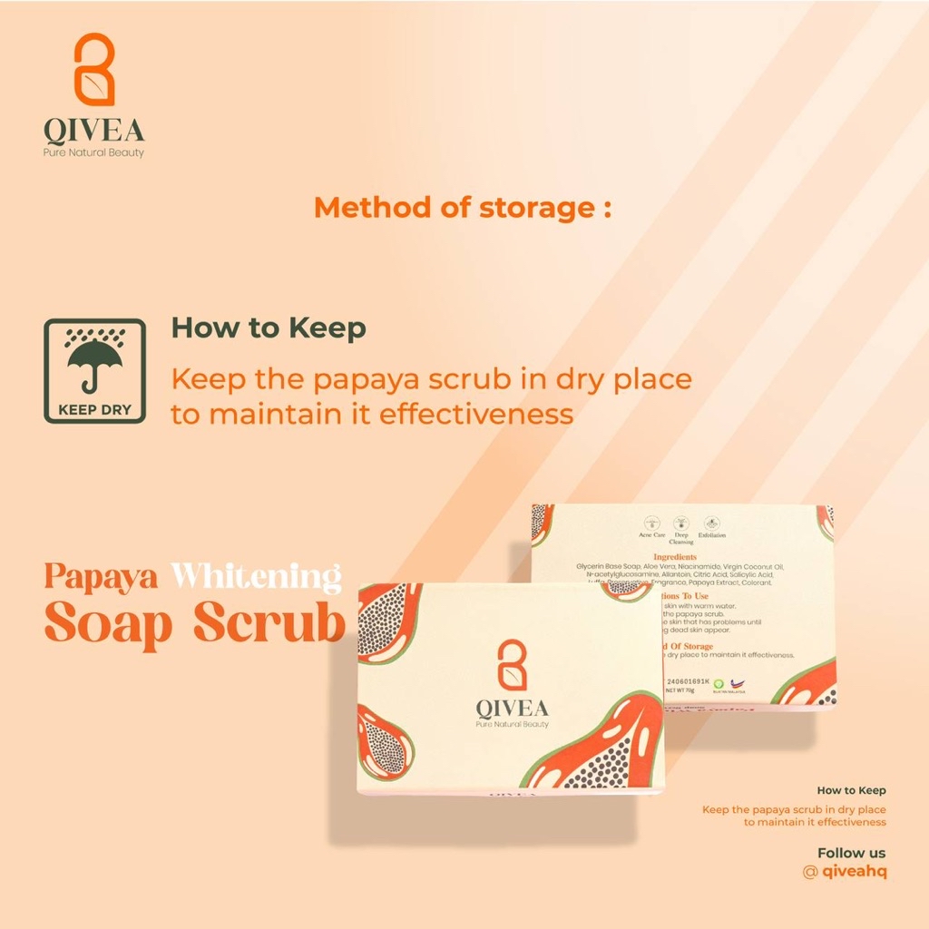 Qivea Official | 100% Original | 4pcs Papaya Whitening Soap Scrub ...