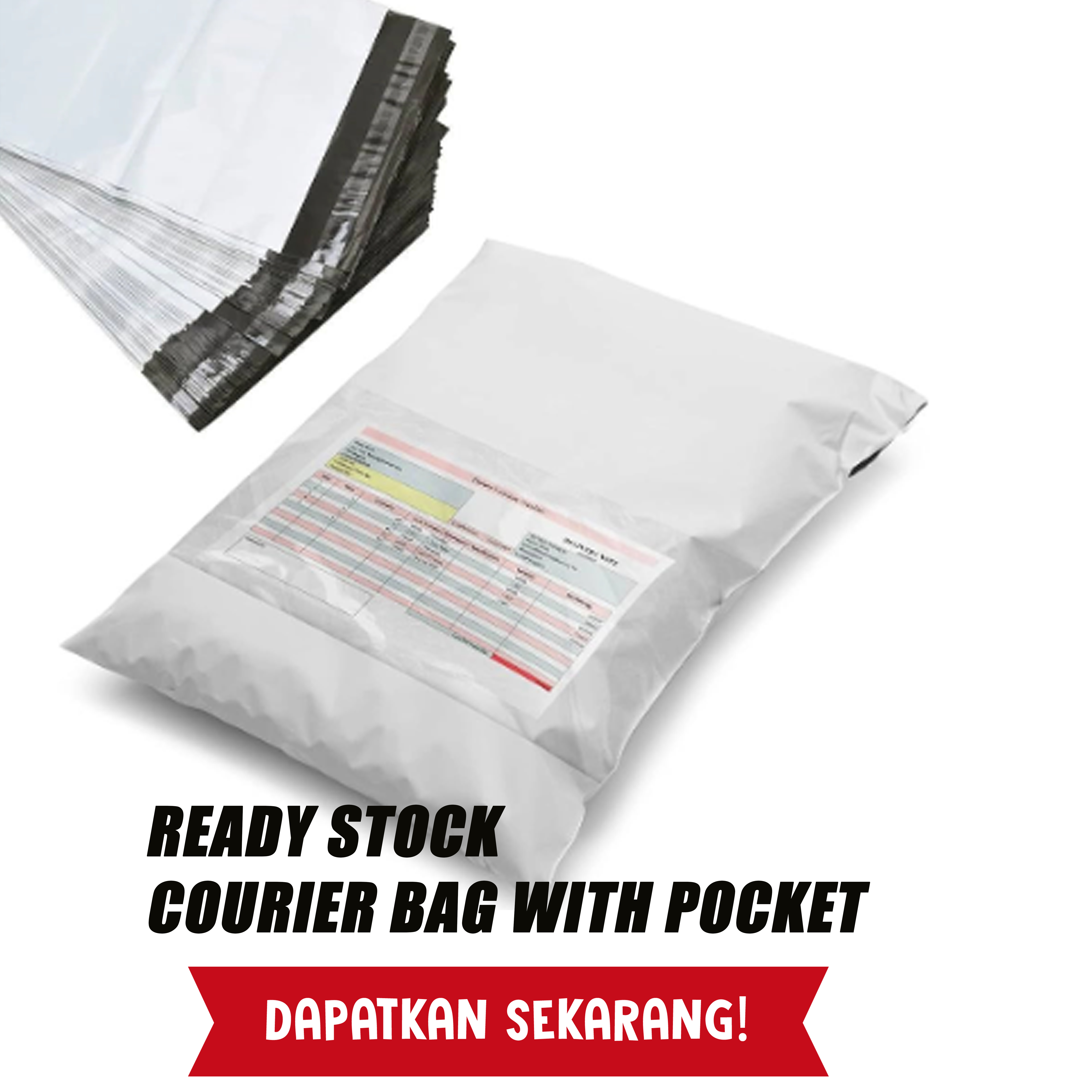 100pcs courier bag with pocket PARCEL BAG with POCKET GOOD QUALITY saiz ...