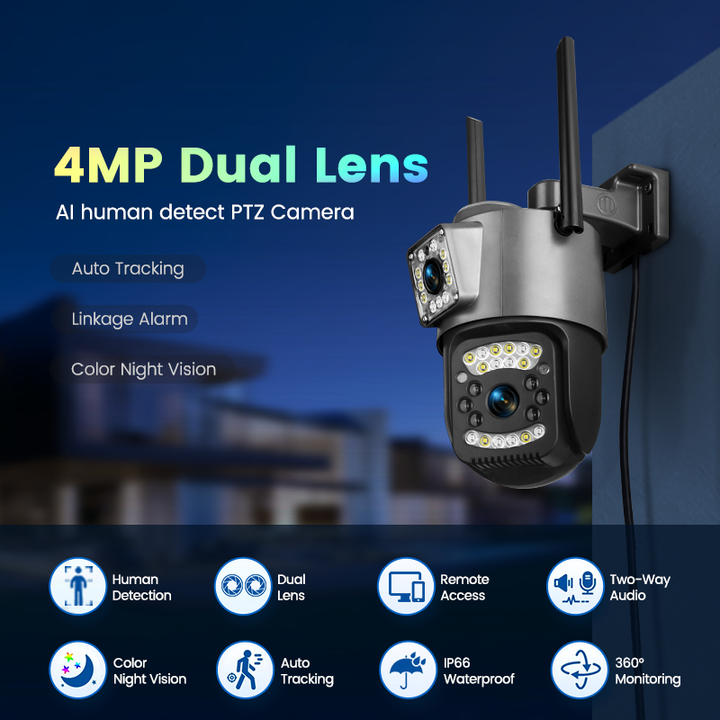 V380 Pro V86 wireless dual lens outdoor waterproof wifi 360° 4G cctv ...
