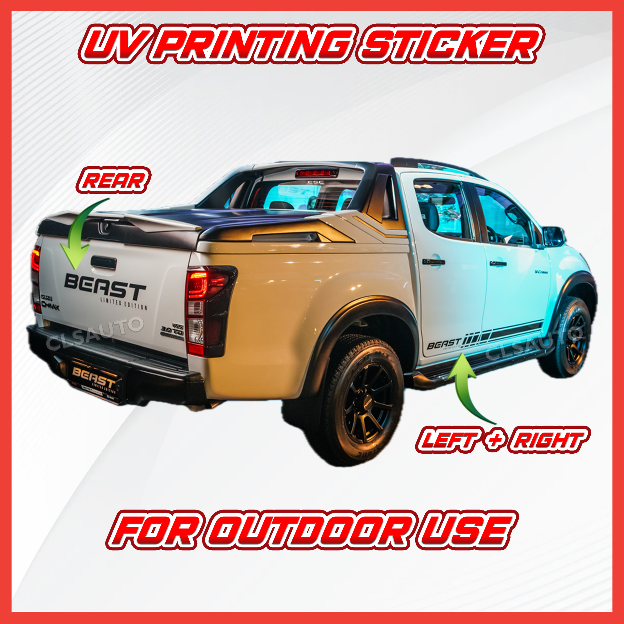 ISUZU DMAX BEAST Body Sticker UV Printing Car Decal - Pelekat Badan ...