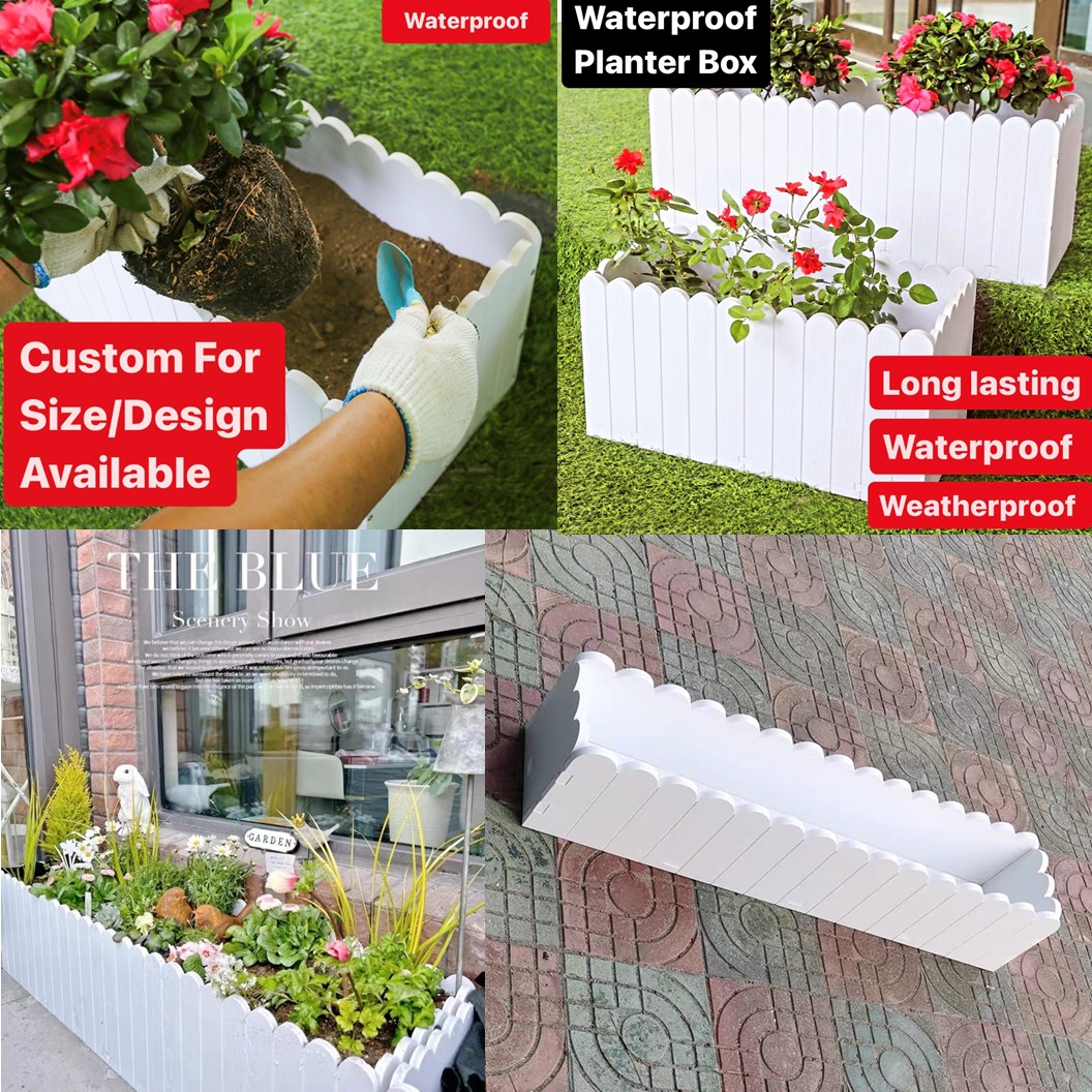 Waterproof Pasu Bunga Plastik Planter Box Planter Flower Pot Rak Bunga ...