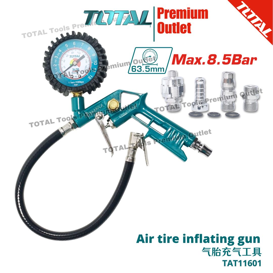 TOTAL Tools Air tire inflating gun Max pressure 8.5Bar (120PSI) 气胎充气工具 ...